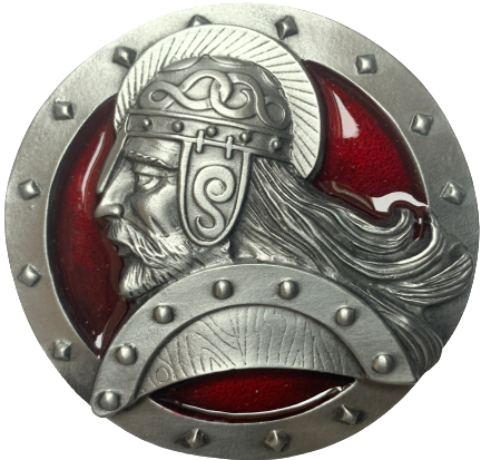 Red Viking Head Belt Buckle