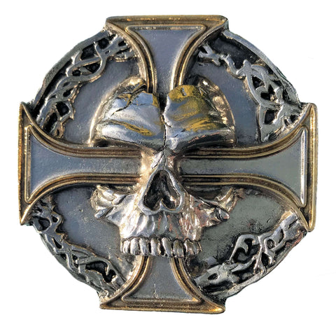 Skull on Cross Belt Buckle