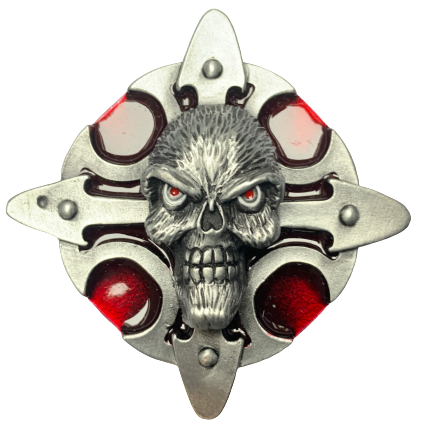 Skull Talisman Red Belt Buckle