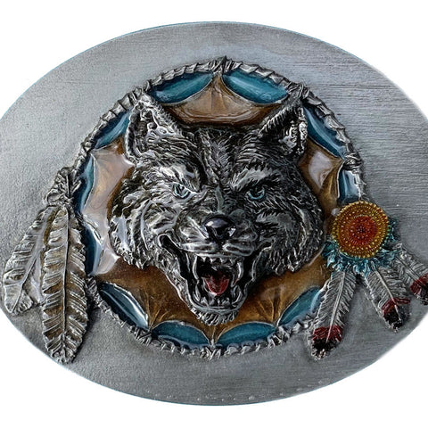 Snarling Wolf Belt Buckle