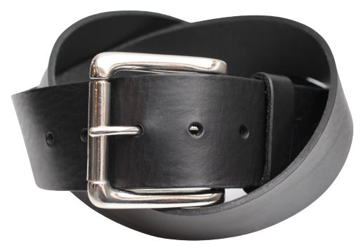 Thick black leather sales belt
