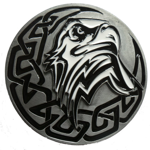 Tribal Eagle Head Front View Belt Buckle