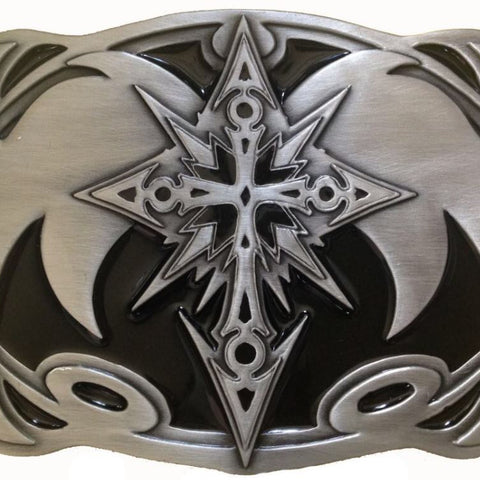 Celtic Cross Rectangle Black Belt Buckle
