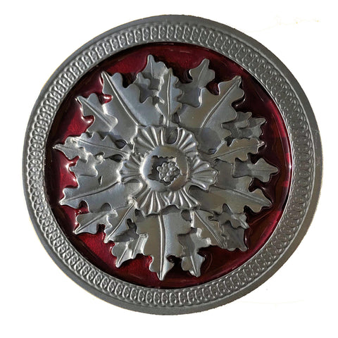 Celtic Acorn Oak Leaf Red Belt Buckle