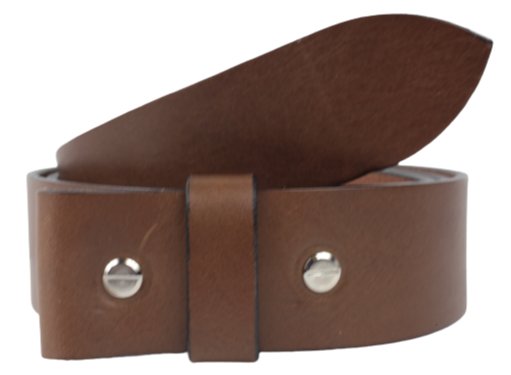 1.5" Wide Brown Leather Belt Strap Replacement with Chicago Screws