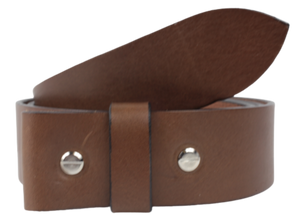 1.5" Wide Brown Leather Belt Strap Replacement with Chicago Screws