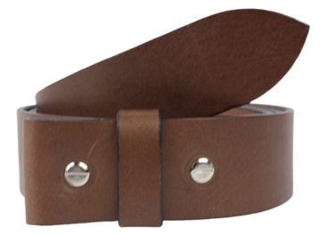 1.5" Wide Brown Leather Belt Strap Replacement with Chicago Screws