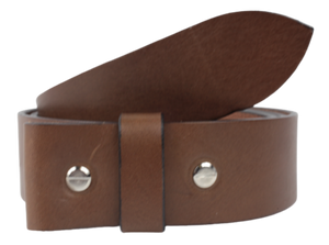 1.75" Inch Wide Brown Leather Belt Strap Chicago Screws
