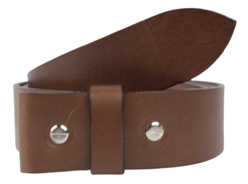 1.75" Inch Wide Brown Leather Belt Strap Chicago Screws