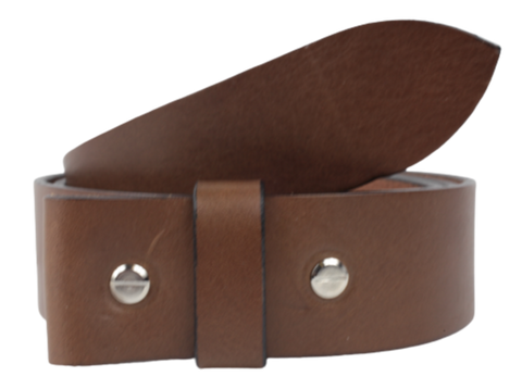 1.25 Wide Brown Leather Belt Strap Chicago Screws