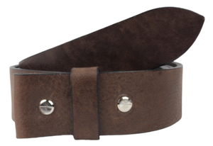 1.5" Wide Dark Brown Leather Belt Strap Replacement with Chicago Screws