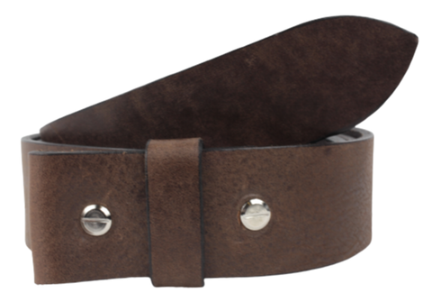 1.75" Inch Wide Dark Brown Leather Belt Strap Chicago Screws