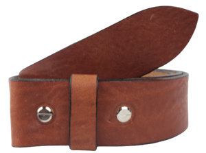 1.5" Wide Dark Tan Leather Belt Strap Replacement with Chicago Screws
