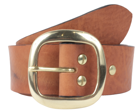 1.75 Inch Dark Tan Leather Jean Belt