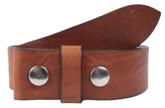 1 1/2" Inch Dark Tan Leather Belt Strap