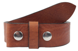 1 1/2" Inch Dark Tan Leather Belt Strap