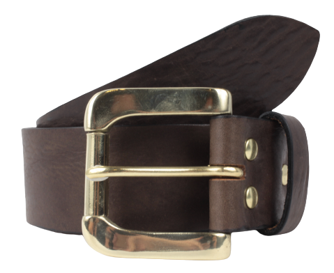 Dark Brown Leather Belt for Sale Brass Roller 1 3 4 Inch Buckle Buckle My Belt
