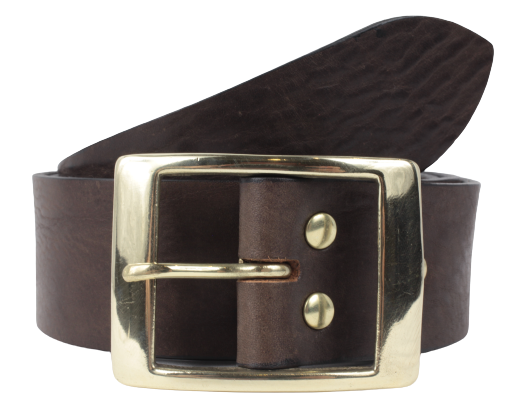 1 3/4 Inch Dark Brown Leather Belt