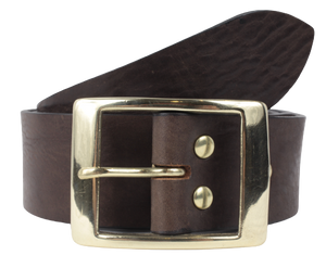 1 3/4 Inch Dark Brown Leather Belt