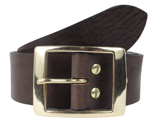 Silver Rectangle 1 Inch Black Leather Belt