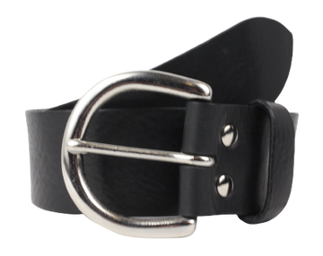 1 3/4 Inch Silver D Buckle Leather Belt