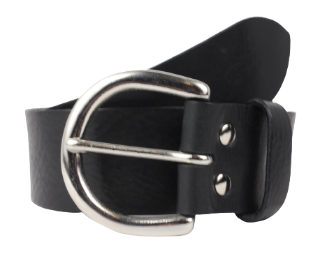 1 3/4 Inch Silver D Buckle Leather Belt