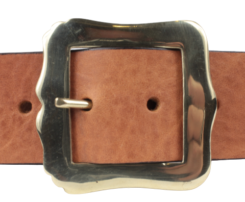 1 3/4" Inch Brass Shield Buckle