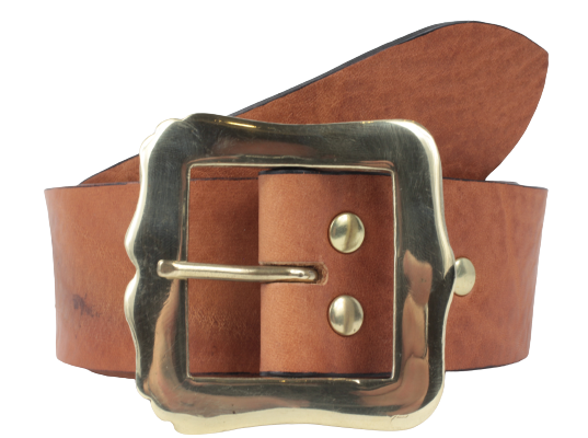1 3/4" Inch Brown Leather Belt