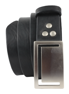1 3/8" Inch Black Leather Belt