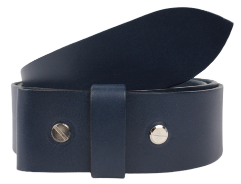 2 Inch Made to Measure Blue Leather Belt Strap