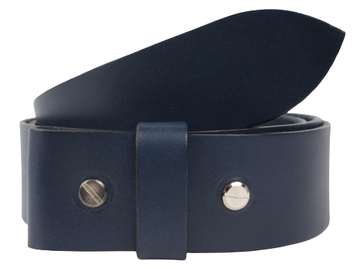 1.25 Inch Wide Blue Leather Belt Strap
