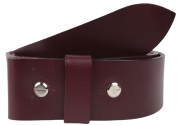 1.25 Inch Wide Burgundy Leather Belt Strap