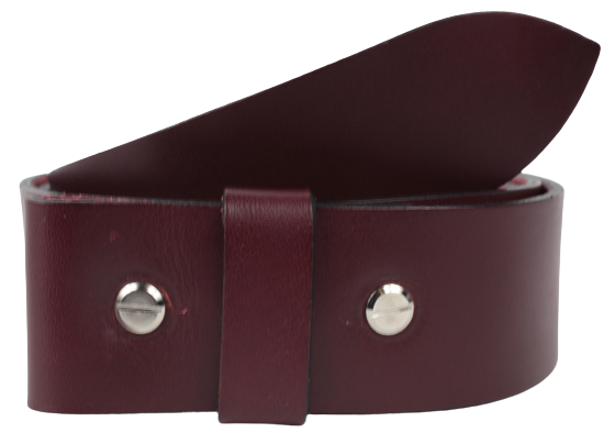 1.25 Inch Wide Burgundy Leather Belt Strap
