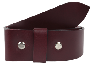 1.5" Wide Burgundy Leather Belt Strap with Chicago Screws