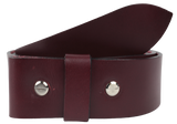 1.5" Wide Burgundy Leather Belt Strap with Chicago Screws