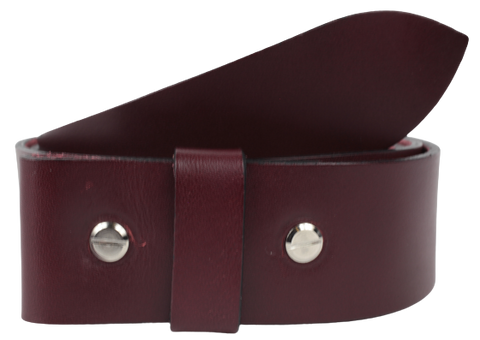 2 Inch Made to Measure Burgundy Leather Belt Strap