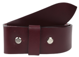 1 Inch Burgundy Leather Belt Strap with Snaps