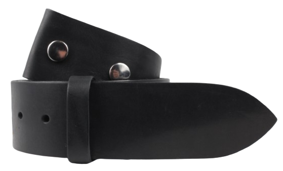 2 Inch Men's Black Leather Belt Strap