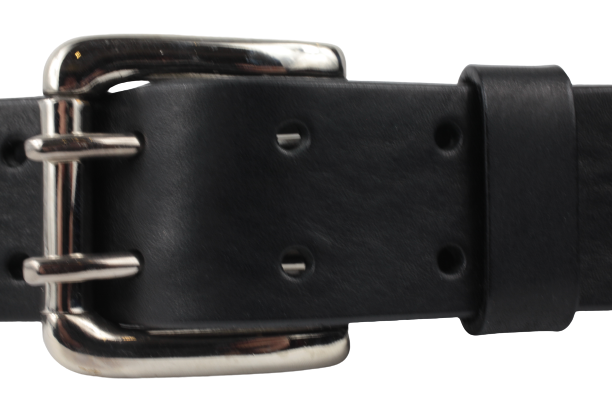 2 Pin Black Leather Belt