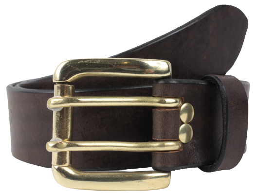Buy Dark Brown Leather Belt 2 Pin Brass Roller 1 1 2 Inch Buckle My Belt