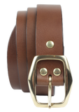 32mm Brown Leather Trouser Belt