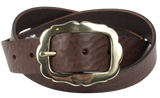32mm Dark Brown Designer Leather Belt