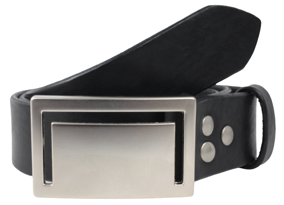 35mm Black Leather Belt