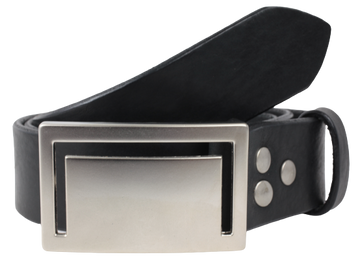 35mm Black Leather Belt