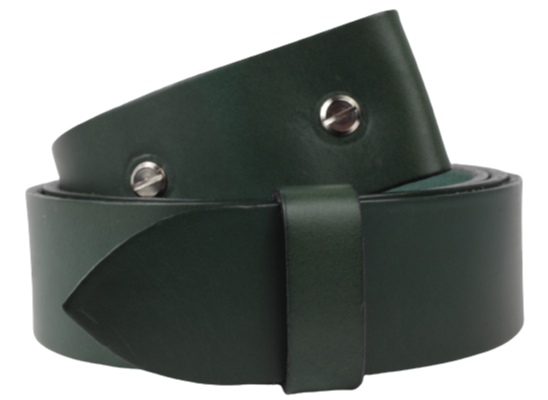 2 Inch Wide (50mm) Green Leather Belt Strap Made to Measure Chicago Sc ...