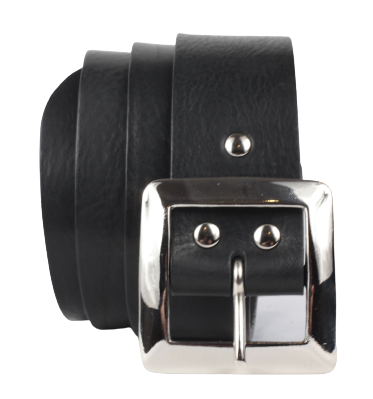 Silver Square 1 3/4 Inch Leather Belt | Full Grain Leather Belts