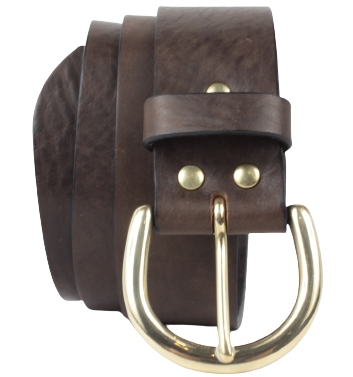 45mm Large Leather Belt W/bb Logo Buckle