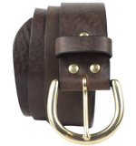 45mm D Ring Buckle Brown Leather Belt