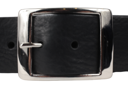 45mm Designer Black Leather Belt