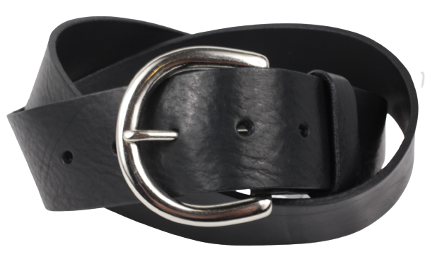 45mm Silver D Buckle Leather Belt